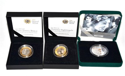 Lot 206 - Elizabeth II (1952-), silver proof piedfort Crown, 2006, Queen's 80th birthday (with selective gold