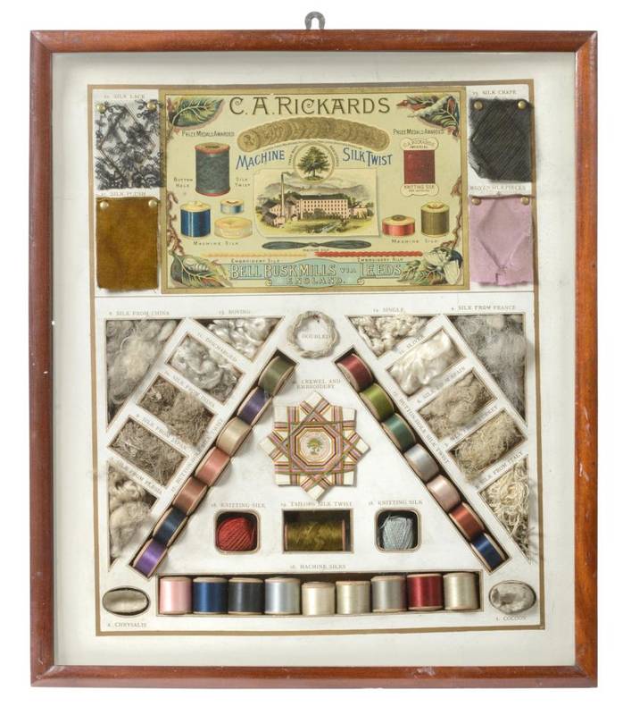 Lot 2006 - C A Rickards, Bell Busk Mill, Leeds Advertising Haberdashery Display Case, with chromolithograph to