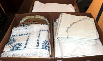 Lot 2007 - Assorted Mainly Circa 1930s and Later Silk, Cotton and Wool Embroidered Textiles, including cushion
