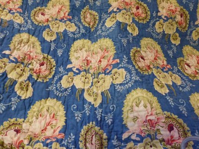 Lot 2012 - Early 20th Century Reversible Whole Cloth Cotton Quilt, comprising a floral design printed on...