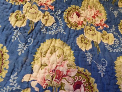 Lot 2012 - Early 20th Century Reversible Whole Cloth Cotton Quilt, comprising a floral design printed on...