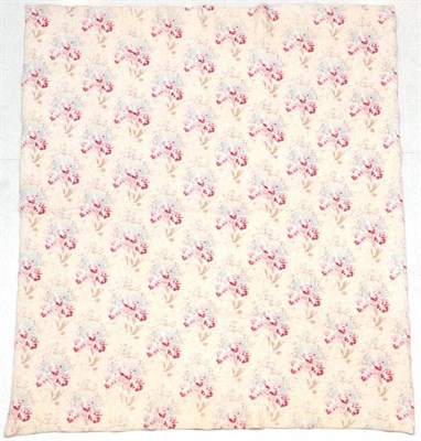 Lot 2016 - Large Early 20th Century Reversible Cotton Quilt, comprising a cream centre with rose quilting,...