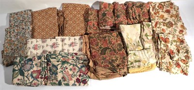 Lot 2024 - Assorted 20th Century Curtains and Fabric, comprising three Liberty Briarwood pattern, approx 115cm