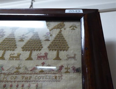 Lot 2049 - An Early 19th Century Sampler, by Mary Miller, Aged 7, Dated 1808 undated, titled 'David and...