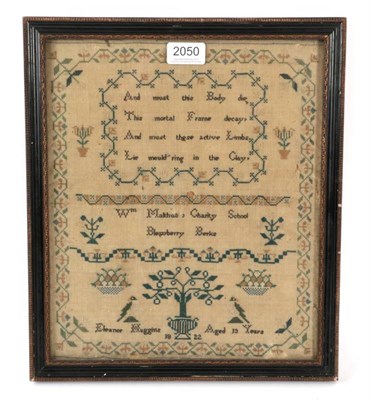 Lot 2050 - Early 19th Century School Sampler, by Eleanor Huggins, Aged 13 Years, Dated 1822, of Charity...