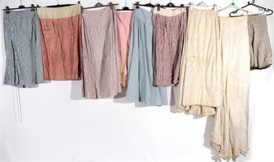 Lot 2060 - 19th Century and Later Silk and Cotton Underskirts, comprising a caramel coloured silk skirt...