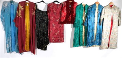 Lot 2065 - Circa 1920s and Later Chinese Silk Brocade Costume, comprising a royal blue and gold reversible...
