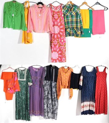 Lot 2096 - Assorted Circa 1960/70s and Later Costume, comprising Richard Shops green cotton long dress...