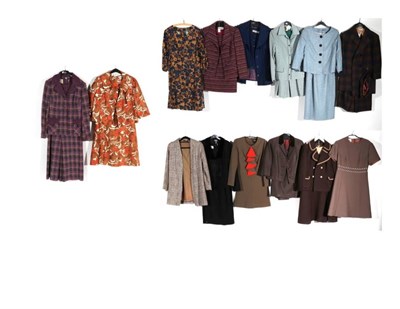 Lot 2104 - Assorted Circa 1950/60s and Later Suits and Separates, comprising Mark Russell two tone brown...