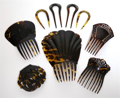 Lot 2138 - Assorted Decorative Pierced and Moulded Hair Combs, in various styles and sizes, mainly in...