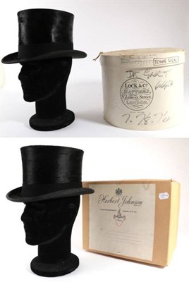 Lot 2173 - A J White Ltd, Jermyn St, St James's Black Silk Top Hat, in a Lock & Co card box; Herbert...