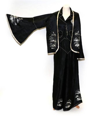 Lot 2189 - Early 20th Century Costume Accessories, comprising circa 1920s Chinese blue brocade robe with...