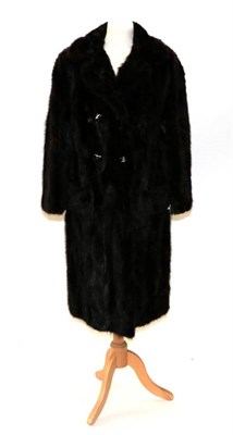 Lot 2200 - Henri Bordand of London & Glasgow Dark Mink Coat, with patch pockets, long sleeve and faux...