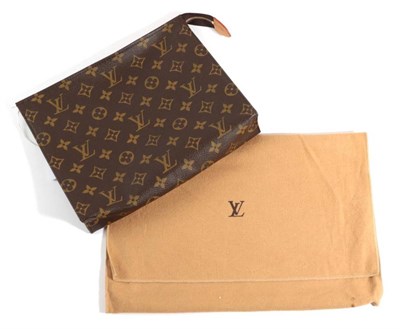 Lot 2218 - Louis Vuitton Monogram Rectangular Cosmetics / Makeup Bag, 20cm by 25.5cm, with dust bag