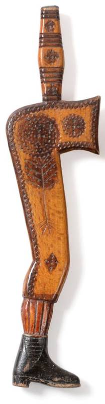 Lot 2234 - From the Estate of Hannah Hauxwell (1926-2018) A 19th Century Treen Novelty Knitting Sheath, in the