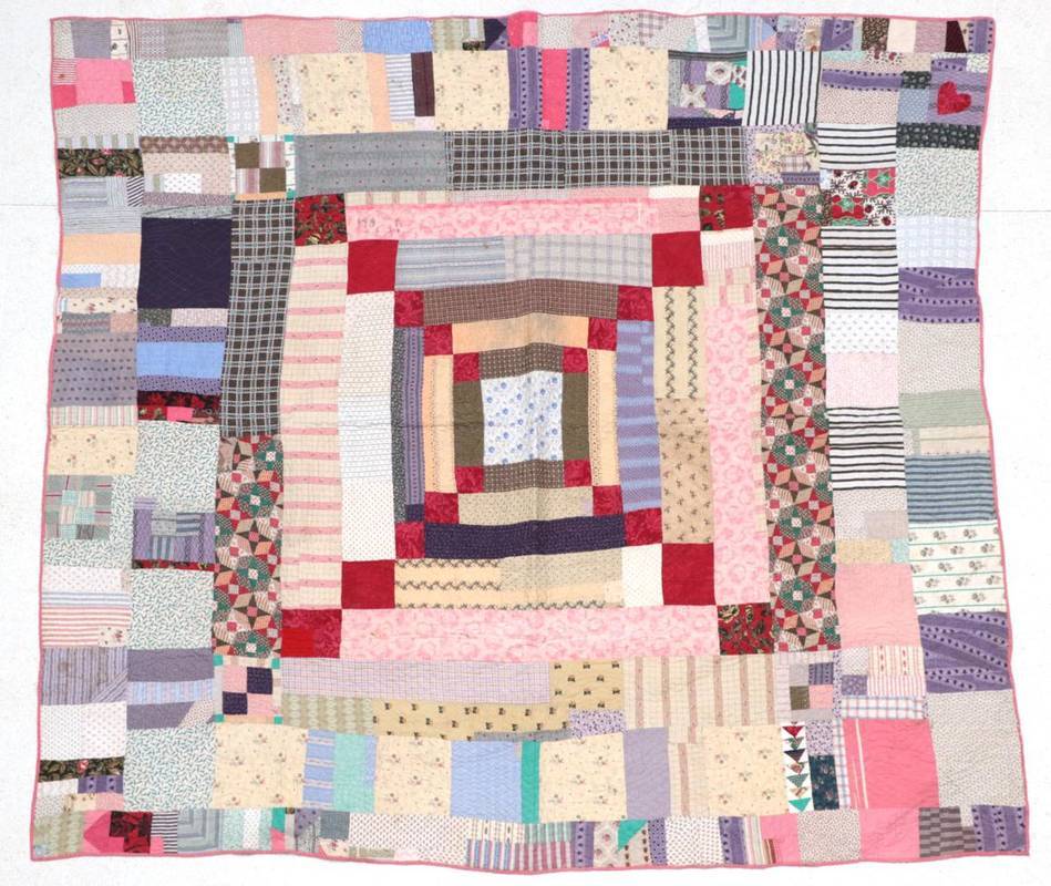 Lot 2247 - From the Estate of Hannah Hauxwell (1926-2018) Large Late 19th Century Cotton Patchwork Quilt, with