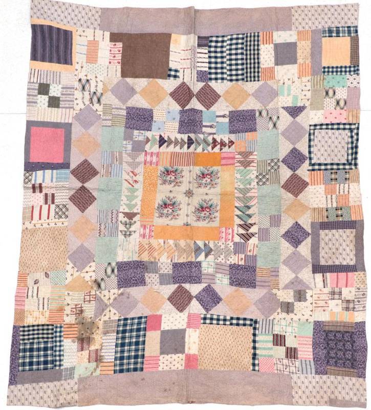 Lot 2249 - From the Estate of Hannah Hauxwell (1926-2018) Late 19th Century Cotton Patchwork Quilt, with...
