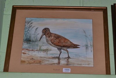 Lot 1000 - D M & E M Alderson (20th century) ''Woodcock'', signed and dated 1981, watercolour