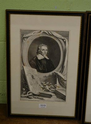 Lot 1019 - After Sir Peter Lely ''Thomas Sydenham MD'', engraving; together with two further engravings of...