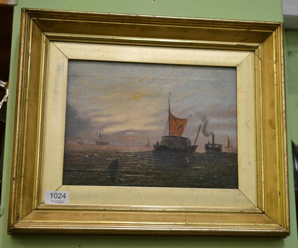 Lot 1024 - English School (19th century), Marine scene, oil on canvas