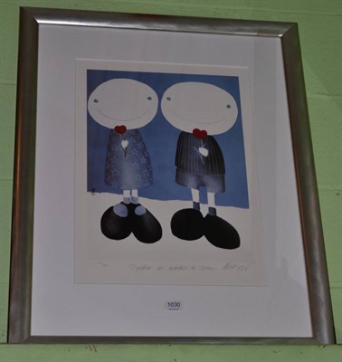 Lot 1030 - Mackenzie Thorpe (Contemporary) ''Together in Winters to Come'', signed, limited edition print