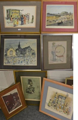 Lot 1072 - A quantity of decorative prints and watercolours by Albin Trowski and Tom Dodson; together with...
