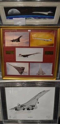 Lot 1082 - A Concorde ''Into the Air'' limited edition, signed to the margin, print; and two other...