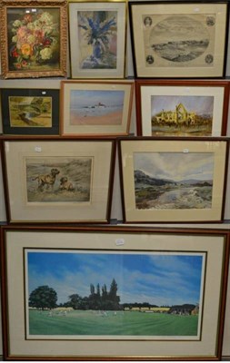 Lot 1084 - Walter Horsnell, River landscape, watercolour, signed lower left; Henry Wilkinson, a pair of...