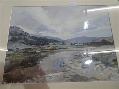 Lot 1084 - Walter Horsnell, River landscape, watercolour, signed lower left; Henry Wilkinson, a pair of...