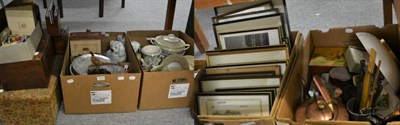 Lot 1104 - Miscellaneous items to include Royal Doulton part dinner service; sewing box and contents;...