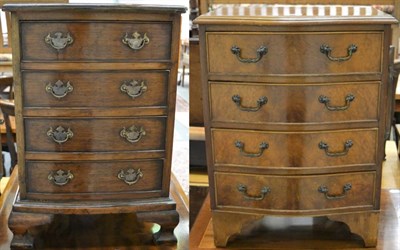 Lot 1110 - Two reproduction four drawer bedside chests of drawers