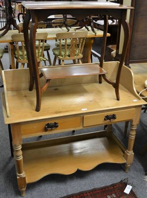Lot 1114 - A Victorian pine washstand and a mahogany occasional table (2)