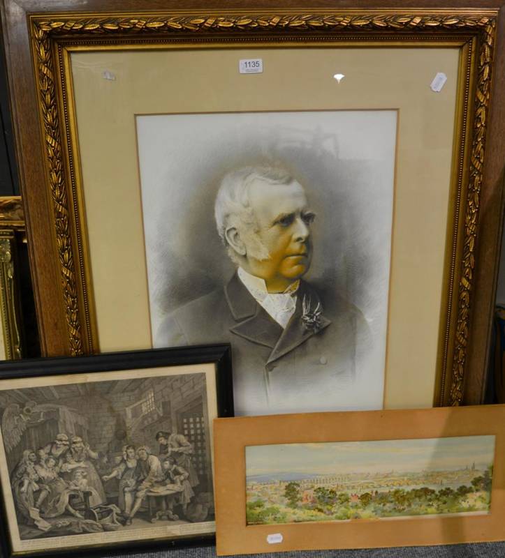 Lot 1135 - A daguerreotype of Rev Arthur Duncombe; Frank Watson wood lithograph; and a print after Hogarth