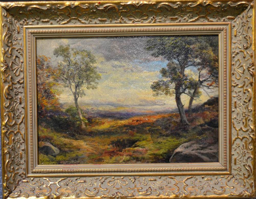 Lot 1141 - James Gustavus H Spindler (1862-1916) Scottish landscape titled verso 'From the ...... Road' signed