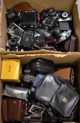 Lot 1158 - Various cameras including Zenit-E, Rank Mamiya, Praktica Super TL1000, Ilford Sportsman and...