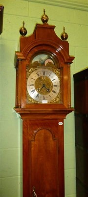 Lot 1177 - An 18th century style eight day longcase clock, arched dial moon roller with marine detail and with