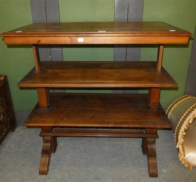 Lot 1182 - A Victorian walnut metamorphic three tier dumb waiter, late 19th century, of rectangular...