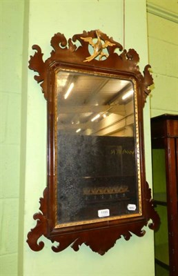 Lot 1195 - A 19th century mahogany fretwork mirror