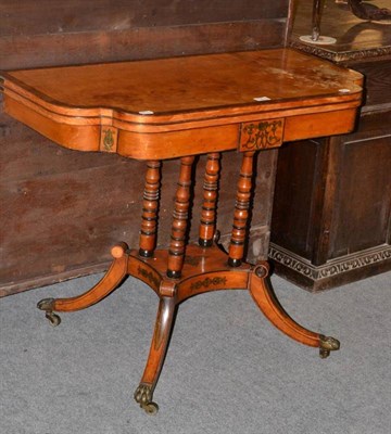 Lot 1214 - A Regency fold over card table