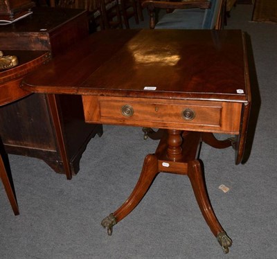 Lot 1223 - George IV mahogany pedestal Pembroke table