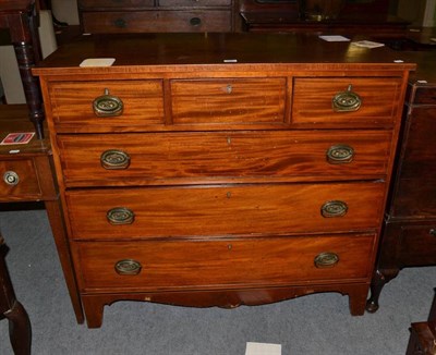 Lot 1260 - A line inlaid mahogany four height chest of drawers,fitted with three short drawers above three...