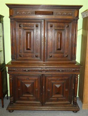 Lot 1290 - An oak cupboard on cupboard