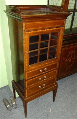 Lot 1292 - Edwardian mahogany music cabinet with glazed door