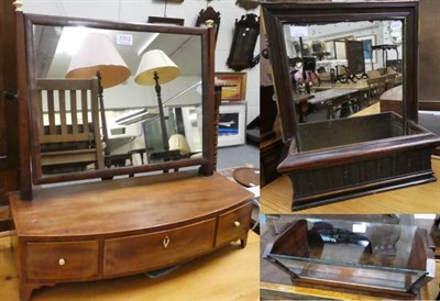 Lot 1312 - A Regency mahogany dressing table mirror, the three drawer base on bracket feet; a book trough; and