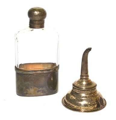 Lot 55 - A matched George III silver wine funnel, the bowl London 1804 , the spout no date letter; and a...