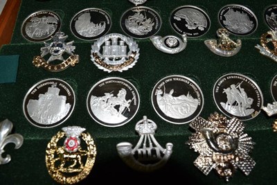 Lot 59 - Great Britian Regiments - a collection of fifty-two silver medallions and corresponding metal...