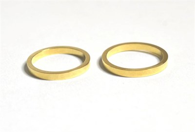 Lot 66 - Two 18 carat gold band rings