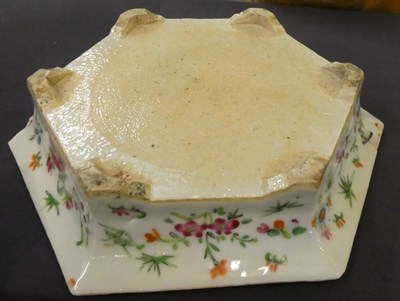 Lot 165 - A Chinese Canton porcelain hexagonal jardiniere and stand