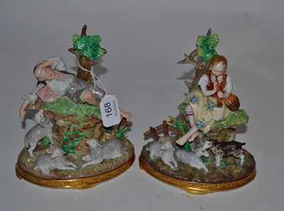 Lot 168 - A pair of Sitzendorf porcelain models of a Shepherd and a Shepherdess
