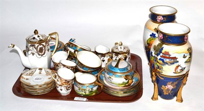 Lot 173 - A pair of Noritake vases with various coffee wares